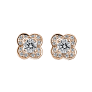 Chance of Love Earrings , pink gold and diamonds