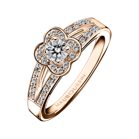 Chance of Love N°2 Ring, pink gold and diamonds