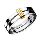 wedding band Subtile Eternité, white gold, link in yellow gold