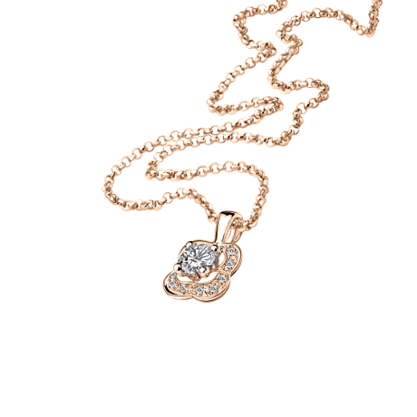Chance of Love n°2 Pendant, pink gold and diamonds