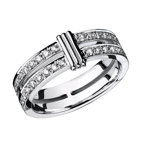 wedding band Subtile Eternité, white gold, link in white gold, diamonds