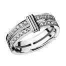 wedding band Subtile Eternité, white gold, link in white gold, diamonds