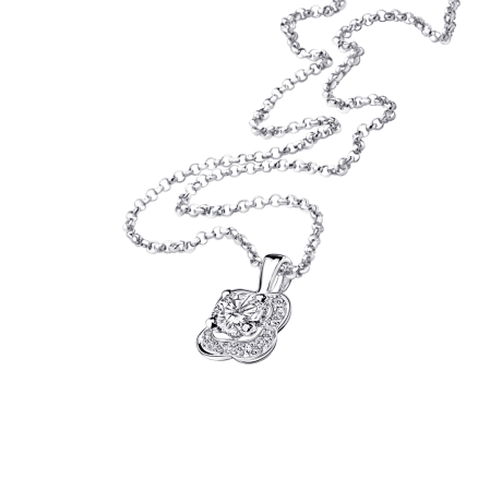 Chance of Love n°4 Pendant, white gold and diamonds