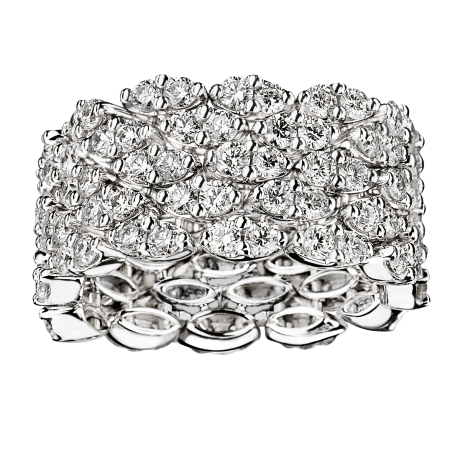 Je le Veux Ring, white gold, 5 rows of diamonds