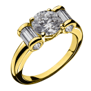 Ring Olympe yellow gold, diamonds
