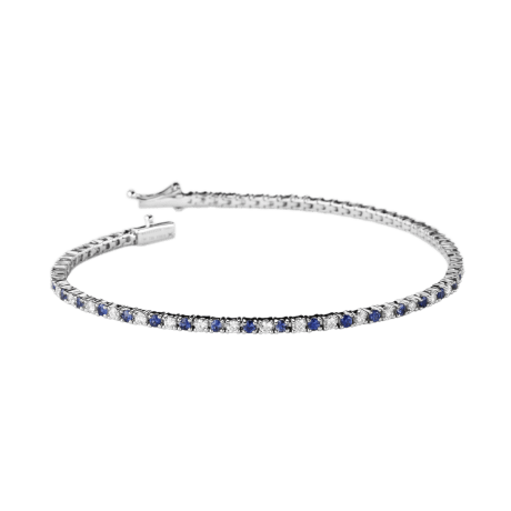 Bracelet Le Grand Bleu, or blanc, saphirs et diamants