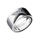 Bague Etoile Divine, or blanc, pavage diamants