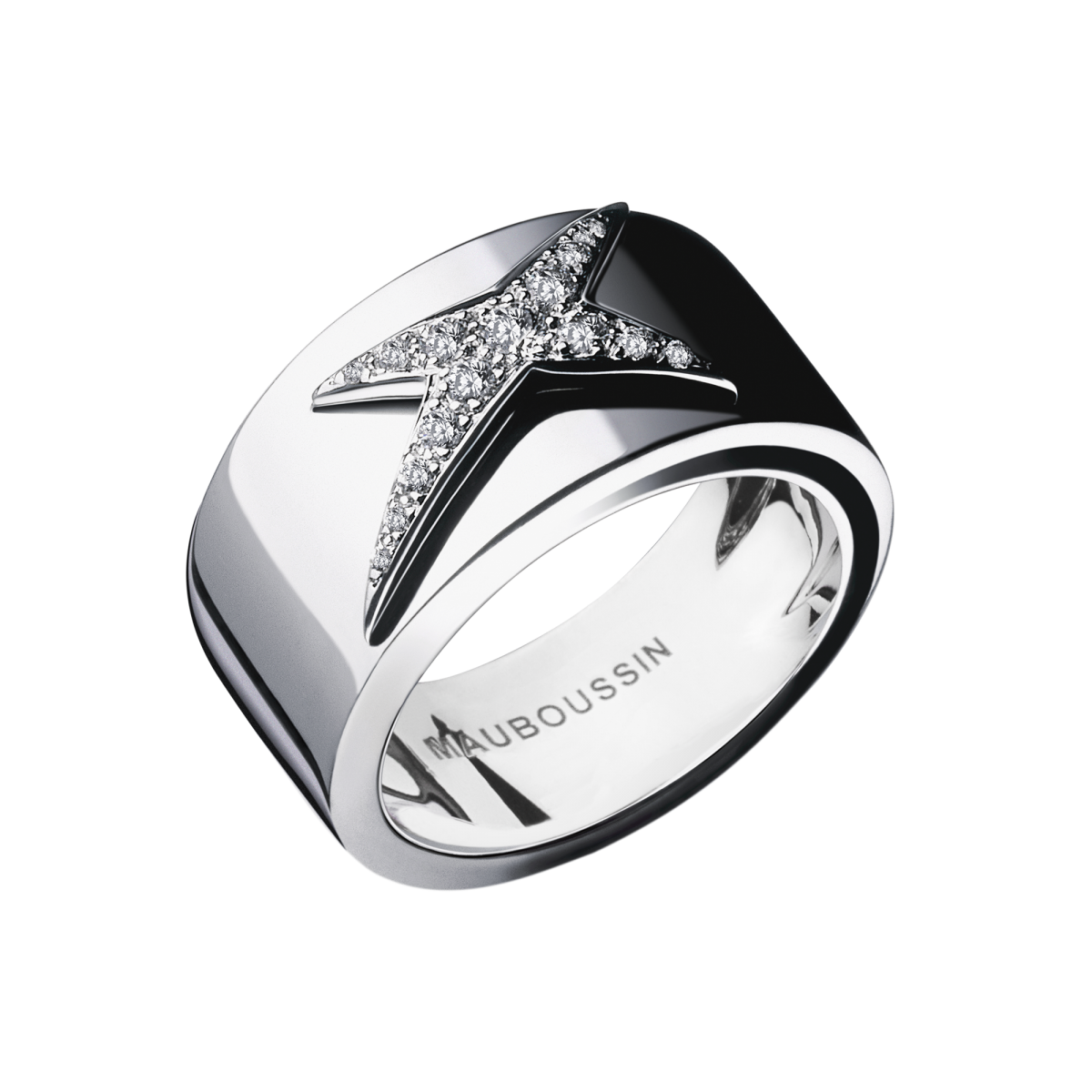 Bague Etoile Divine Or Blanc Pavage Diamants Mauboussin