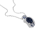 Pendentif Eternité Elégance,or blanc, saphirs et diamants