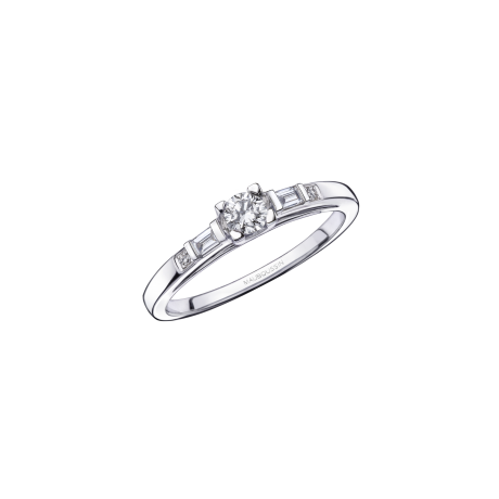 Solitaire Courtisane, or blanc et diamant