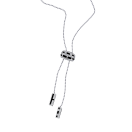 collier le vice, or blanc, pavage diamants, laque noir.