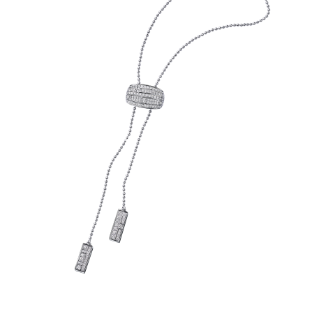 collier Le vice et la vertu, or blanc, full pavage diamants 