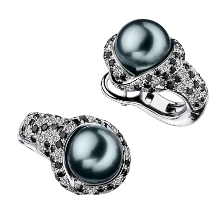 Boucles d'oreilles clips perle caviar mon amour 