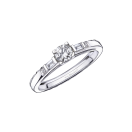 Solitaire La Courtisane, or blanc et diamant central 0,30 cts