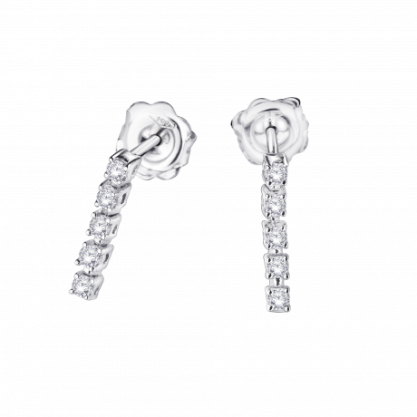 Boucle d'oreilles Trois Grains d'Amour or blanc, diamants