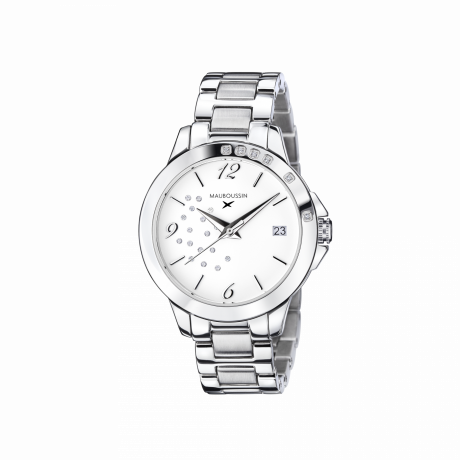 MONTRE FEMME SO URGENT BLANCHE Acier, Diamants