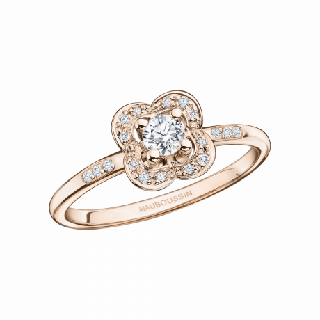 BAGUE CHANCE SUPER ONE, OR ROSE, DIAMANT