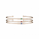 3 BRACELETS CAPSULE D'EMOTIONS OR ROSE, DIAMANTS, EMERAUDE, SAPHIR BLEU ET RUBIS