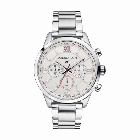 MONTRE UN HOMME UNE VIE    CADRAN BLANC, BRACELET CUIR