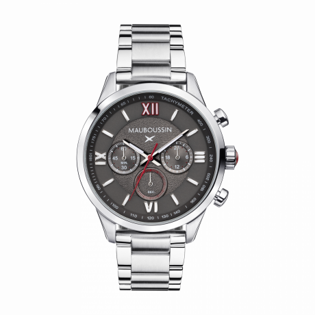 MONTRE UN HOMME UNE VIE   CADRAN GRIS, BRACELET ACIER