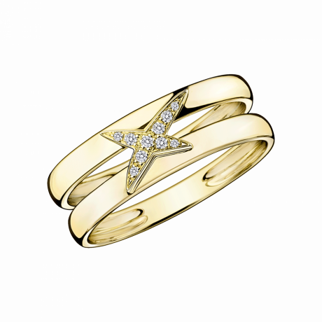 BAGUE ETOILEMENT DIVINE   OR JAUNE, DIAMANTS