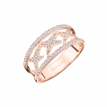 BAGUE A JAMAIS MON ETOILE n°1     OR ROSE, DIAMANTS