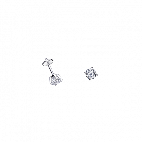 BOUCLES D'OREILLES MON PREMIER PAS D'AMOUR        OR BLANC, DIAMANTS