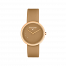 MONTRE CARAMEL PRALINÉ, RONDE   Acier et silicone 