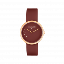 MONTRE CARAMEL CAFÉ, RONDE   Acier et silicone 