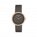 MONTRE CARAMEL CAFÉ, RONDE   Acier et silicone 