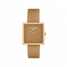 MONTRE CARAMEL CAFÉ, RONDE   Acier et silicone 