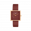 MONTRE CARAMEL, GRIOTTE, CARRÉE   Acier et silicone 