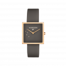 MONTRE CARAMEL CAFÉ, RONDE   Acier et silicone 