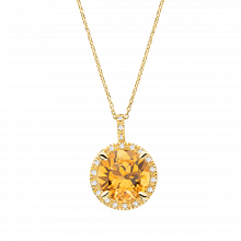 PENDENTIF SOLEIL D'ÉTÉ Or jaune, citrine et diamants