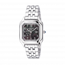 MONTRE BELO HORIZONTE   ACIER, NACRE NOIRE, DIAMANTS 